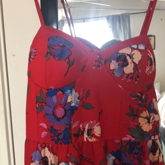 XS Band Of Gypsies Maxi Bustier Dress with Pockets - Picture 2 of 3